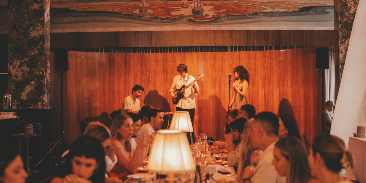 Mina-Siale and her band performing at Long Summer Lunch during the meal