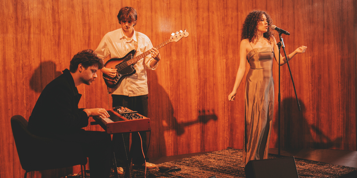 Mina-Siale and her band performing at Long Summer Lunch