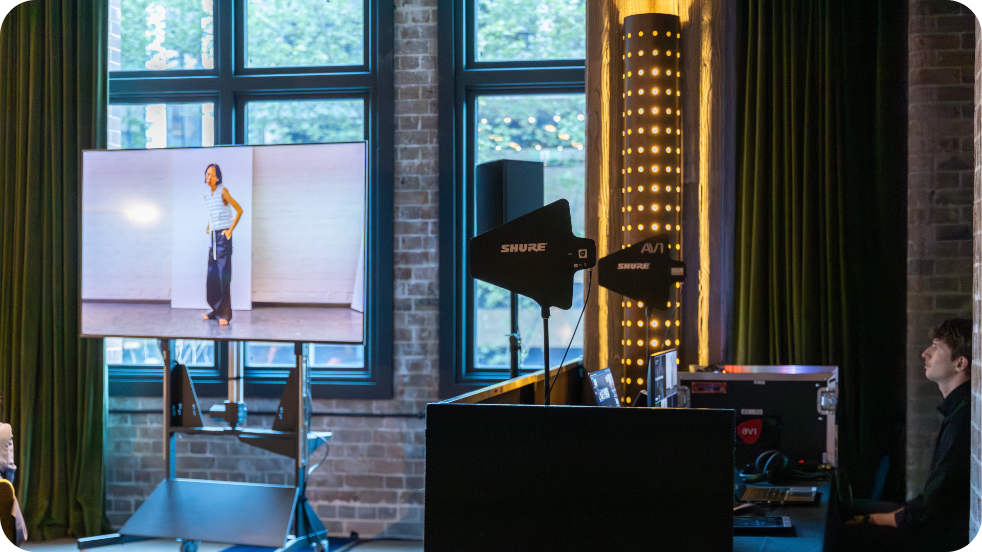 AV ops desk and screen at Ace Hotel Sydney