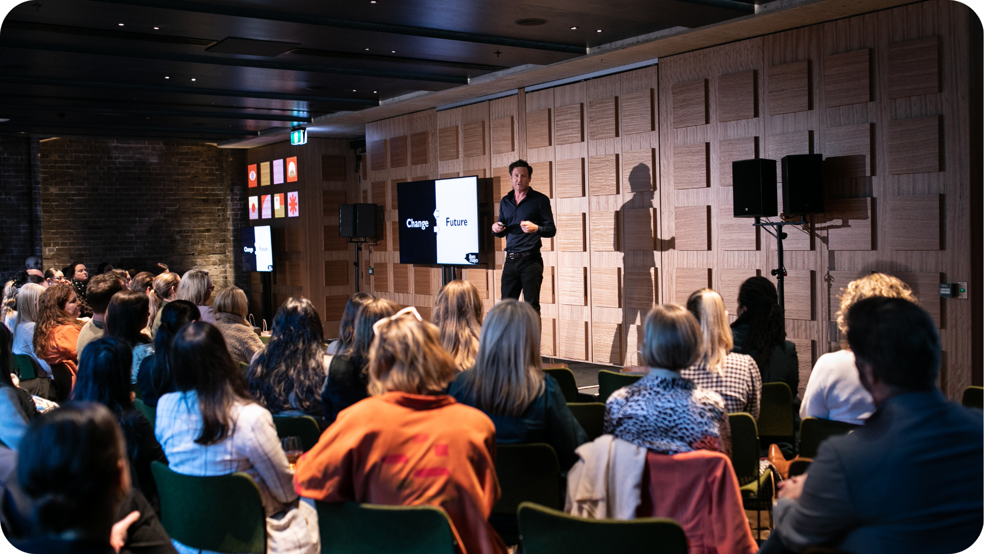Speaker on stage at Ace Hotel Sydney