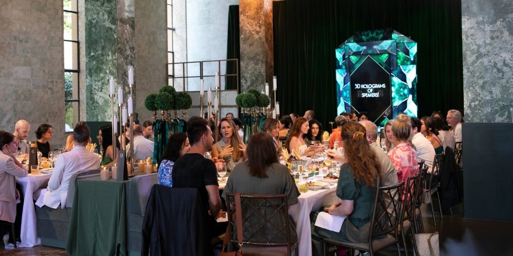 3D holograms on the Long Summer Lunch Emerald Installation