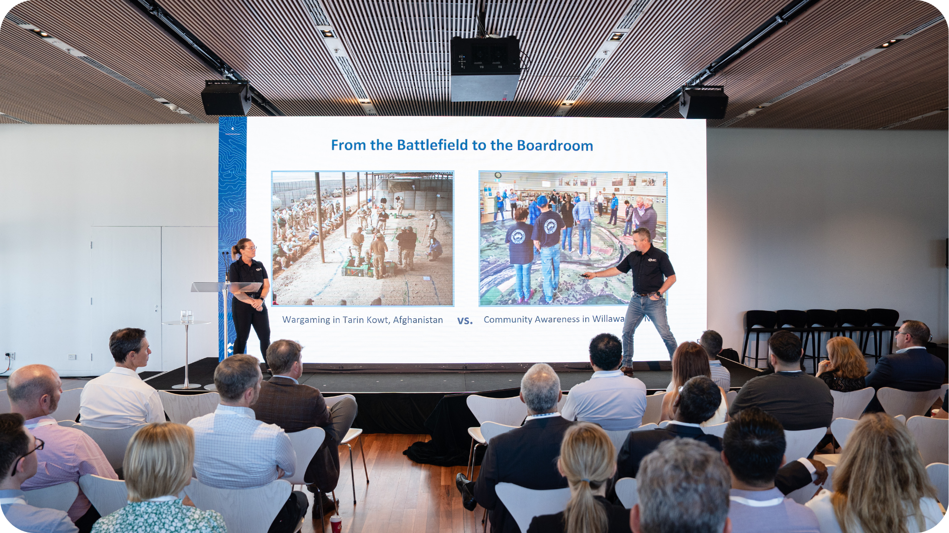 LED wall in quayside room at MCA Australia