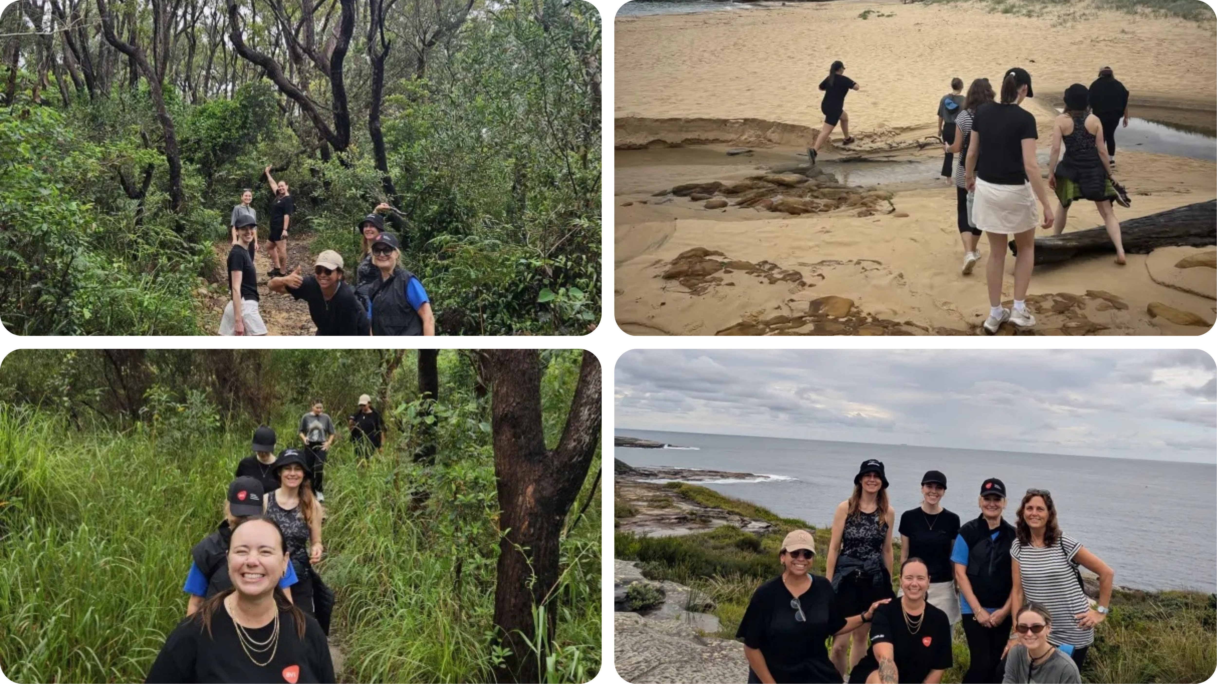Women of AV1 and All Things All Creatures on a coastal walk