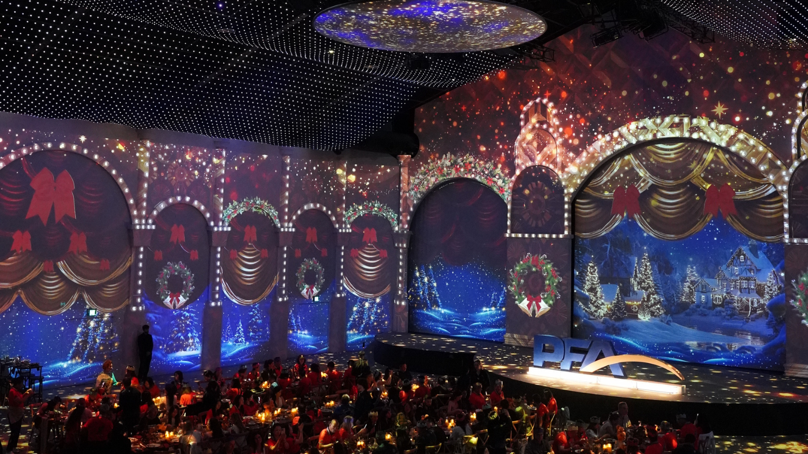 PFA Travel Corner Luna Park dinner set and projection