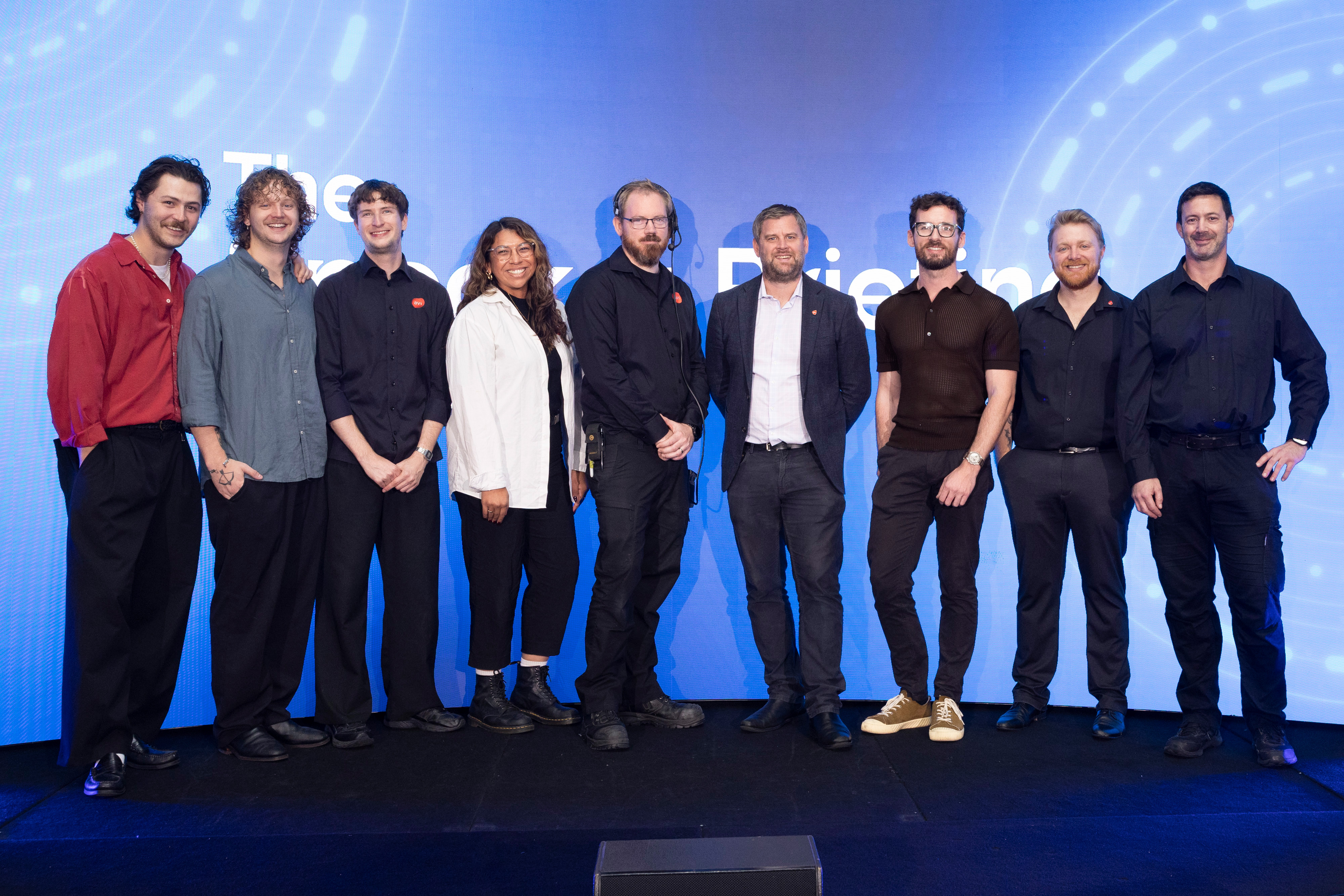 The AV1 team at The Speaker Briefing at The Collider