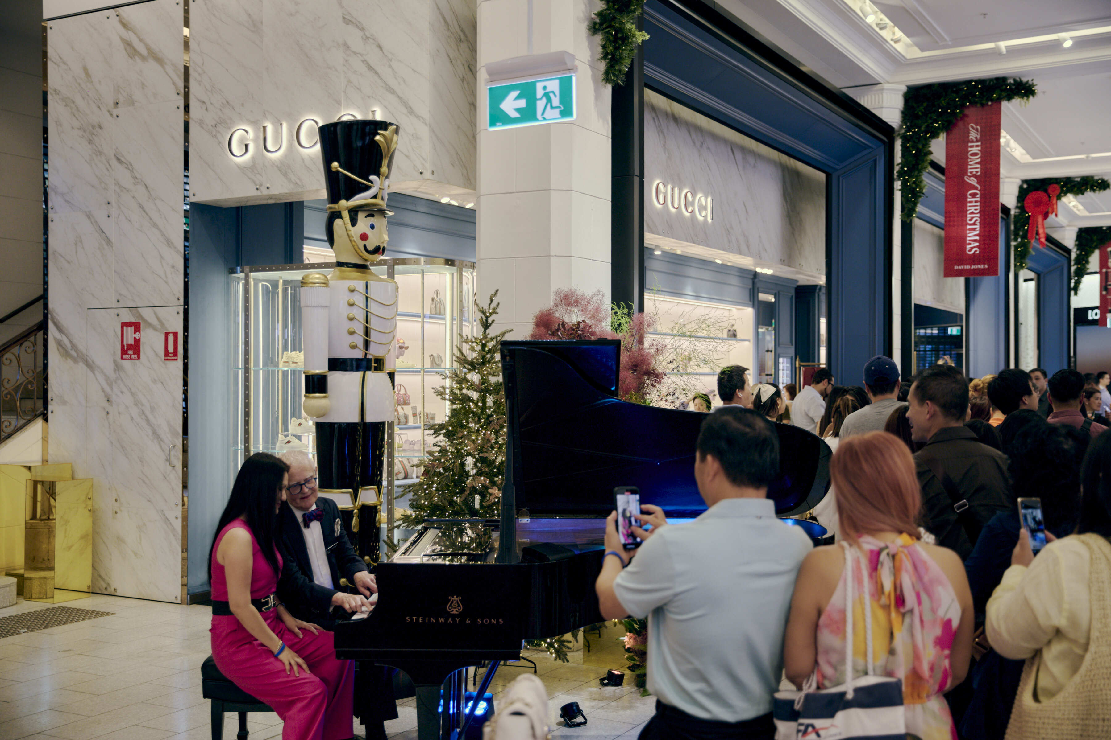 Playing piano at David Jones, Sydney