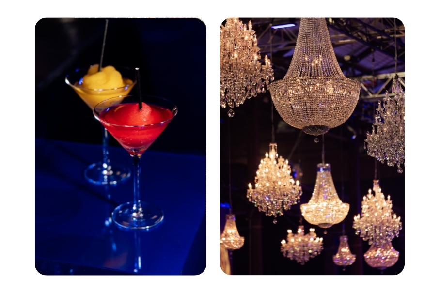 Drinks and chandeliers at Carriageworks