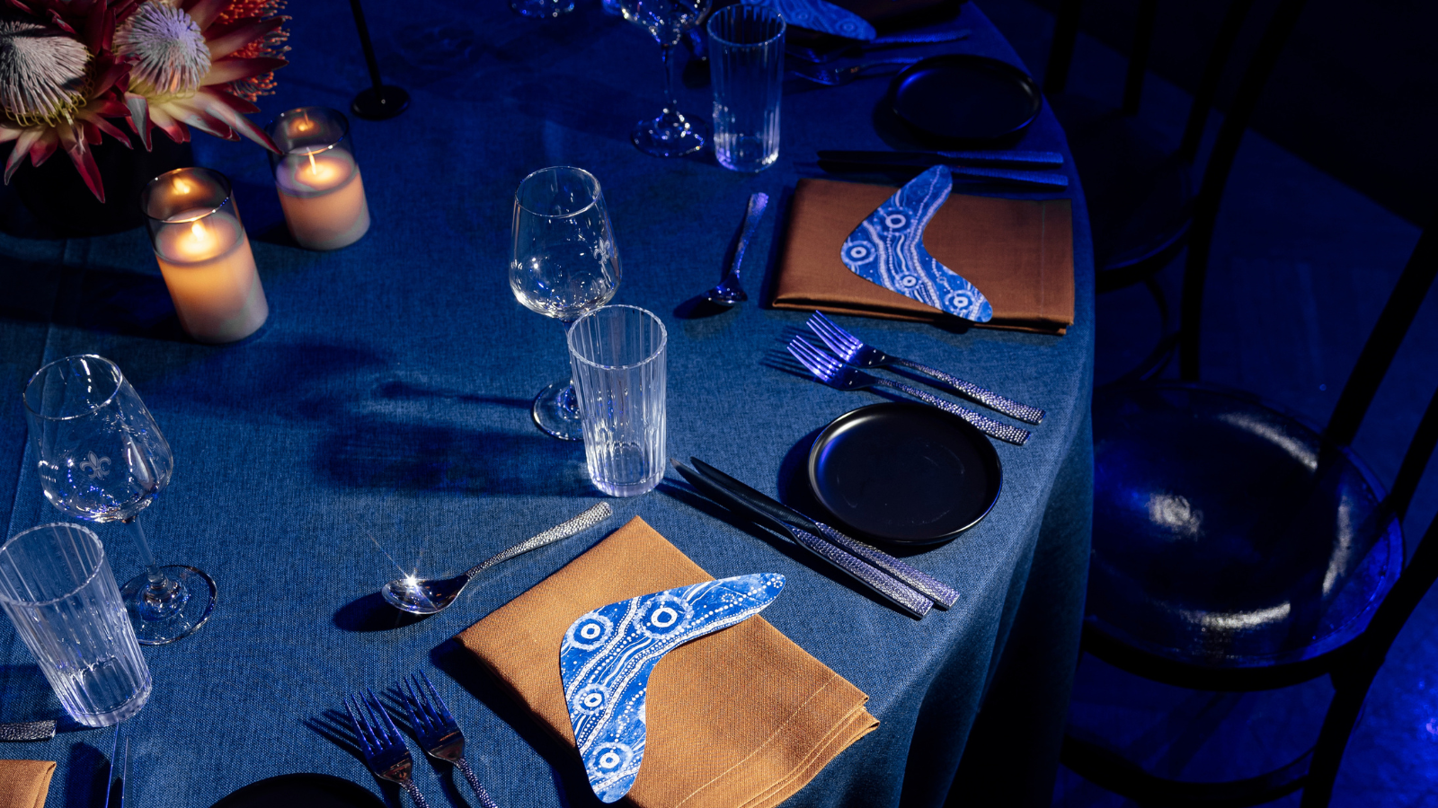Table setting at Sydney Town Hall
