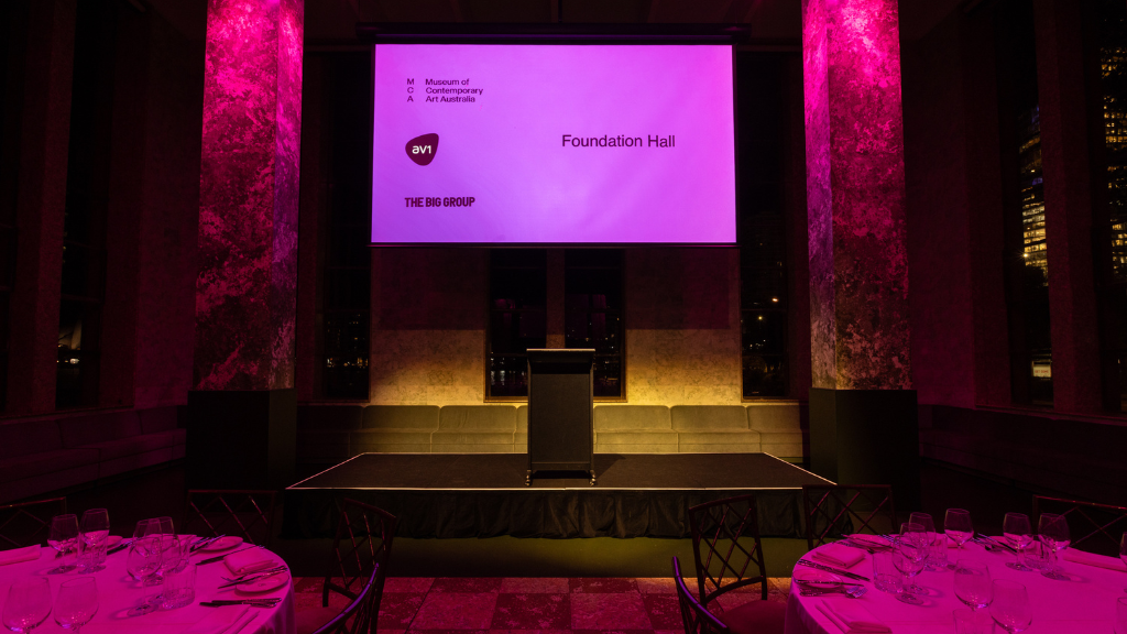 Coloured lighting for a gala dinner