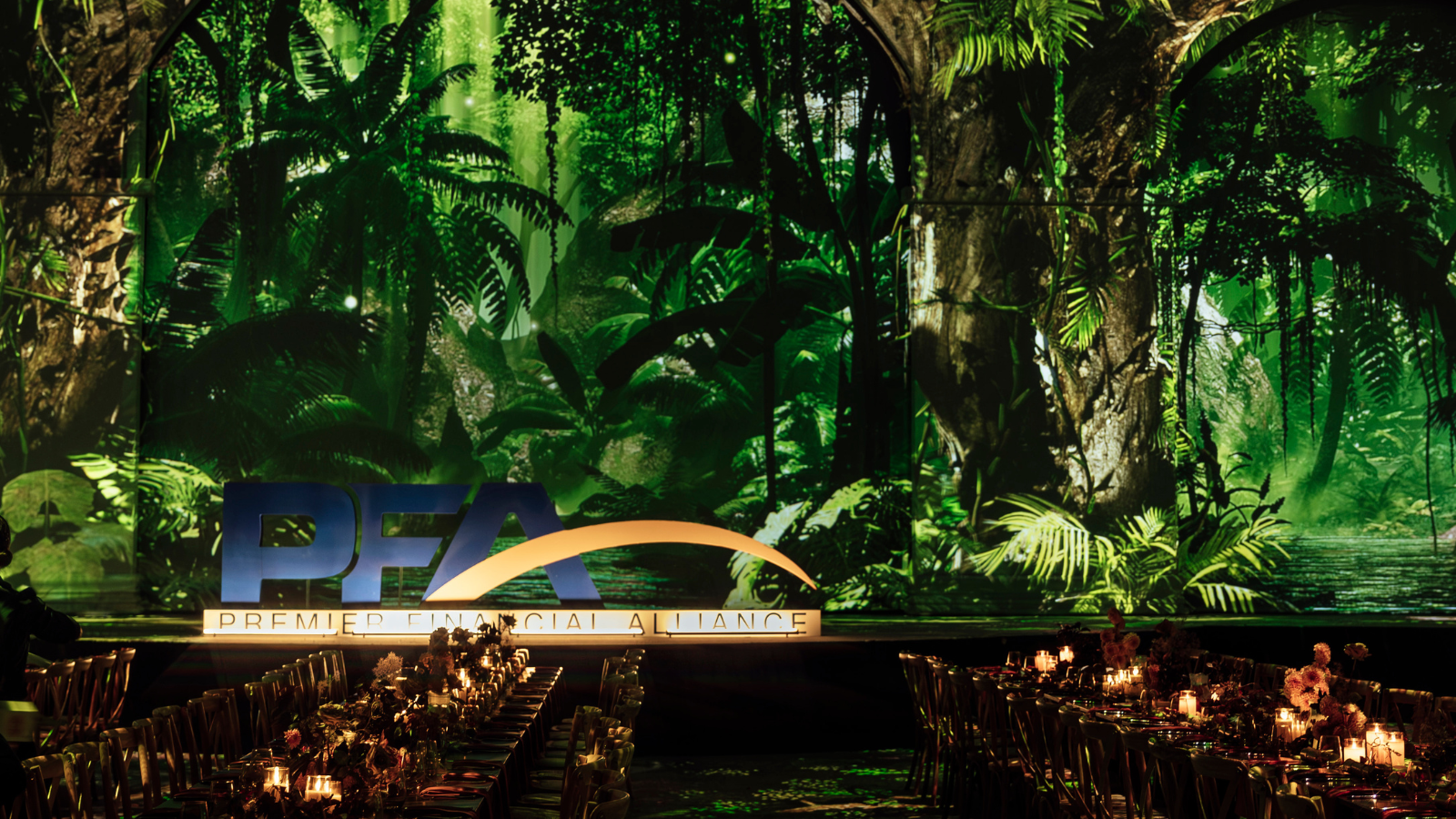 Projection at Luna Park dinner event