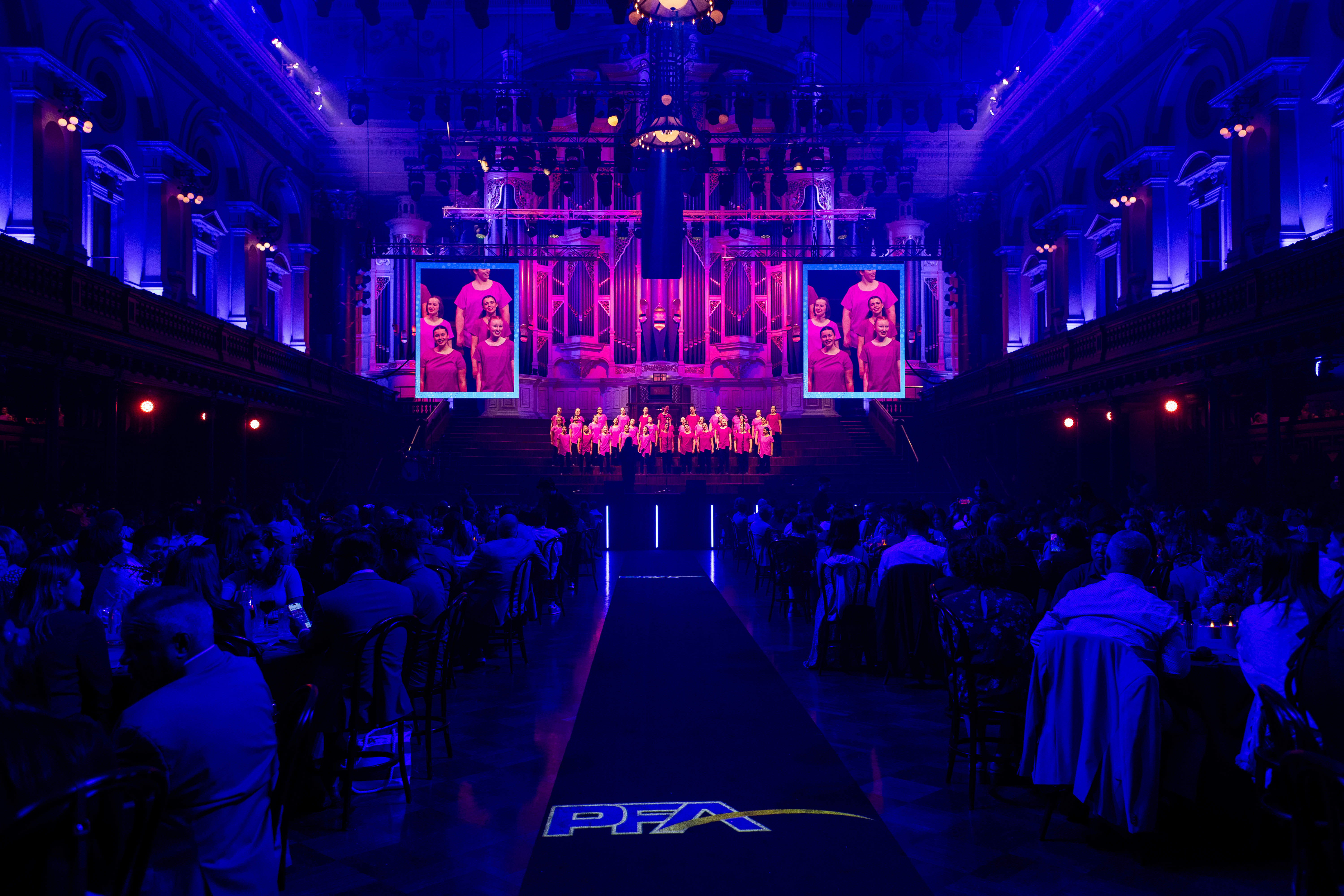 Choir singing at Sydney Town Hall